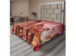 Abakuhaus Vista Della Città Lenzuolo, Dubai Di Notte Panorama Urbano Con Alti Grattacieli Immagine Panoramica Arabian Peninsula, Morbido E Comodo Lenzuolo Superiore Per Un Letto Decorativo 1 Pezzo 275 Cm X 260 Cm, Multicolore