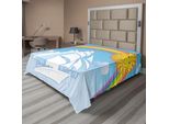 Abakuhaus Lenzuolo Nautico, Veliero Nel Cielo Sotto Un Arcobaleno Cerchio Surreale Sole Felicità Grafica Motivazionale, Lenzuolo Morbido E Confortevole Per Un Letto Decorativo 1 Pezzo 275 Cm X 260 Cm, Multicolore