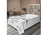 Abakuhaus Lenzuolo Abbinato, Vista Di Una Pineta Attraverso Un Lago Con Montagne E Paesaggio Rurale, Morbido E Confortevole Lenzuolo Superiore Per Un Letto Decorativo 1 Pezzo 260 Cm X 168 Cm, Bianco Nero