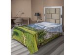 Abakuhaus Lenzuolo Yosemite, Yosemite Valley Meadows Con Alberi, Nuvole Soffici E Scogliera, Immagine Turistica, Lenzuolo Morbido E Confortevole Per Un Letto Decorativo, 1 Pezzo, 190 Cm X 100 Cm, Grigio Verde