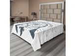 Abakuhaus Lenzuolo Con Proverbio, "Never Stop Dreaming"", Acchiappasogni Etnici Illustrazione Moderna Con Scritta, Lenzuolo Morbido E Confortevole Per Un Letto Decorativo 1 Pezzo 275 Cm X 260 Cm, Bianco Blu"