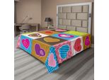 Abakuhaus Lenzuolo, Tema Patchwork, Graziosi Cuori Con Sfondi Diversi, Grafica Romantica, Morbido E Confortevole Lenzuolo Superiore Per Un Letto Decorativo, 1 Pezzo, 260 Cm X 228 Cm, Multicolore
