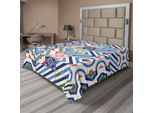 Abakuhaus Lenzuolo Marocchino, Motivi Orientali Marocchini In Colori Etnici Retrò, Design Arabesco BohéMien Orientale, Lenzuolo Morbido E Confortevole Per Un Letto Decorativo, 1 Pezzo, 266 Cm X 260 Cm, Multicolore