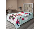 Abakuhaus Lenzuolo Natalizio, Simpatica Illustrazione Natalizia Con Uccellino E Pupazzo Di Neve Che Festeggiano L'inverno, Morbido E Confortevole Lenzuolo Superiore Per Un Letto Decorativo 1 Pezzo 260 Cm X 168 Cm, Blu E Bianco