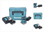 Makita Dbo 484 RT1J Levigatrice Orbitale A Batteria 18 V 112 X 102 Mm + 1X Batteria 5,0 Ah + Caricabatteria + Makpac