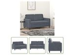 The Living Store Divano A 2 Posti In Velluto Grigio Scuro 120 Cm