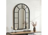 Specchio Da Parete 'Enonkoski' Con Cornice In Mdf 90 X 60 Cm Nero