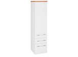 Midischrank Welltime "Davos", Weiß (Weiß, Weiß, Matt), B:30Cm H:130Cm T:35Cm, SchräNke, Midischrank, Mit 2 Schubladen