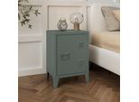 Comodino 'Inari' Con Maniglia A Sinistra In Acciaio 57 X 40 X 30 Cm Grigio Scuro