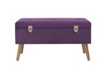 Syfax™ Panca Con Vano Portaoggetti 80 Cm Viola In Velluto