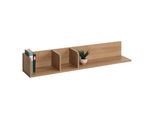 Scaffale A Parete HWC-M48, Scaffale Pensile Scaffale In Legno Scaffale Galleggiante, 3 Scomparti 20X120X21Cm ~ Natura