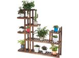 Costway Scaffale Per Piante A 7 Livelli, Portafiori In Legno, Scala Per Fiori Da Giardino, Scala Per Piante A Più Livelli, 120 X 25 X 120 Cm