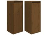 Vidaxl Armadi A Muro 2 Pz. Marrone Miele 30X30X80 Cm In Legno Massiccio Di Pino