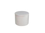 Pouf Dunken, Poggiapiedi Con Contenitore Ø51Cm Velluto Beige.