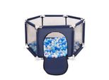 Selonis Box Esagonale Con 200 Palline Box Per Bambini, Blu:Babyblue/Blu/Perla