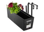 Vaso Da Fiori Kadax Con Inserto "Treviso"", 56 Cm, Con Staffe, Motivo A Scacchiera, Nero"