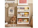 Sobuy KMB77-W Scaffale Per Bambini Scaffale Per Libri Per Bambini Scaffale A Muro Scaffale Di Stoccaggio Con 3 Ripiani Bianco