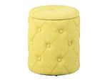 Pouf Ymas, Sgabello Con Contenitore Giallo-Verde E Marrone.