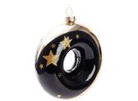 Brubaker Ciambella Di Natale Premium - Stelle Oro E Nero - Guaina In Vetro Per Albero Da 10 Cm - Dipinta A Mano