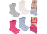 Brubaker 4 Paia Di Calze Di Lana - Calze Invernali Calde Per Uomo E Donna - Calze Invernali, Rosa Blu Beige E Grigio, Taglia 35-38