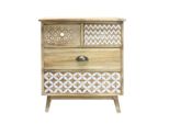 Scaffale Rebecca Mobili Con 4 Cassetti In Legno, Bianco E Marrone