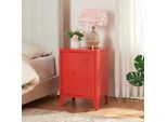 Comodino 'Inari' Con Maniglia A Sinistra In Acciaio 57 X 40 X 30 Cm Rosso