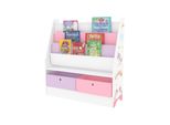 Scaffale Per Bambini 'Neda' Con 3 Scomparti E 2 Scatole Pieghevoli Motivo Unicorno 74 X 71 X 23 Cm