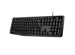 Genius KB-117, Tastiera Usa, Classica, Resistente All'acqua Di Tipo Cablato (Usb), Nera, No