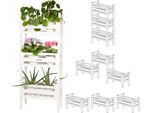 Needs&Wants® 3-Fold Multifunzionale: Supporto Per Piante In Legno, Resistente Alle Intemperie Per Giardino Balcone Interno Esterno, Scaffale Per Piante, Scala Per Fiori