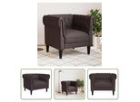 The Living Store Poltrona Chesterfield In Tessuto Marrone Scuro