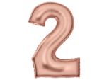 Palloncino Amscan Numero 2 Silk Lustre Oro Rosa In Foil Grande N34 Da 86 Cm