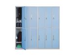 SchließFach Preston T829, SchließFachschrank Wertfachschrank Spind, Metall 12 FäCher ~ Blau