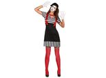 Costume Da Mimo Per Donna Costume Di Carnevale Nero-Bianco-Rosso - S