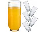 Kadax Bicchieri Da Acqua "Driva"", Set Di Bicchieri Scanalati, Bicchieri Universali, 6 Pezzi, 395 Ml"