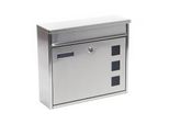 Cassetta Postale Wiltec V12 In Acciaio Inox 360 X 115 X 315 Mm, Cassetta Postale A Parete Con Serratura, Finestre Di Visualizzazione E Targhetta, Cassetta Postale In Acciaio