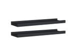 Syfax™ Mensole Con Sporgenza 2 Pz Nere 40X9X3 Cm Mdf