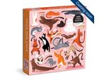 Galison Puzzle Quadrato Yoga Per Gatti 500 Pezzi