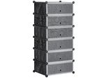 Homcom Portascarpe In Plastica Per 6 Paia Di Scarpe Scatola Per Corridoio Portascarpe Fai Da Te Custodia Per Scarpe In Plastica Acciaio Nero+Bianco 49 X 36,5 X 108 Cm