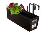Kadax Vaso Da Fiori Con Inserto "Murano"", 56 Cm, Con Supporto, Motivo Rattan, Moka"