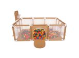 Selonis Playpen Grande Parco Giochi Con 100 Palline Playpen Per Bambini, Beige: Giallo/Verde/Blu/Rosso/Arancio