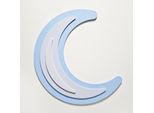 Kiddymoon Decorazione Da Parete 3D Sculture Da Parete Mdf Accessori Per Bambini Decorazione Da Parete Montessori Decorazione Divertente Motivo Luna, Blu