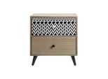 Comodino Rebecca Mobili In Stile Scandinavo Con 2 Cassetti In Legno Marrone