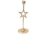 Portacandele In Metallo Dorato 18,5 Cm, Stella