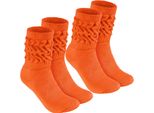 Brubaker Slouch - Calze Da Donna Per Fitness, Yoga E Allenamento - Calze Sportive Da Donna, Arancione, Taglia 39-42, 2 Paia
