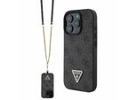 Guess GUHCP16XP4TDSCPK Iphone 16 Pro Max 6,9" Nero Custodia Rigida In Pelle Logo Strass Crossbody Protettivo"