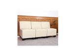 Modular 3-Sitzer Sofa Moncalieri, Kunstleder ~ Creme, Ohne Armlehnen
