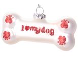 Brubaker Bone I Love My Dog - Guaina Natalizia In Vetro Dipinta A Mano - Decorazione Dell'albero Di Natale Figurine Divertenti Decorazione Pendente - 9,5 Cm