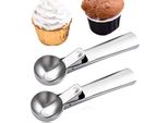 Set Di 2 Palette Da Gelato In Acciaio Inox, Stampo Per Palette Da Gelato Ø-5Cm Cucchiaio Da Gelato Con Espulsore Cucchiaio Per Gelato, Palette Per Melone Aiuto In Cucina, Paletta Per Gelato, Spatola Per Gelato, Paletta Per Sorbetto Paletta Per Gelato 18 Cm