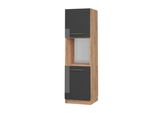 Vicco Mobile Per Forno Da Incasso Fame-Line, 60 Cm Aperto, Antracite Lucido/Quercia Dorata