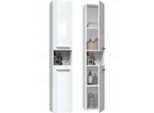 Armadietto Alto Da Bagno Con Scaffale Atso - Bianco Lucido